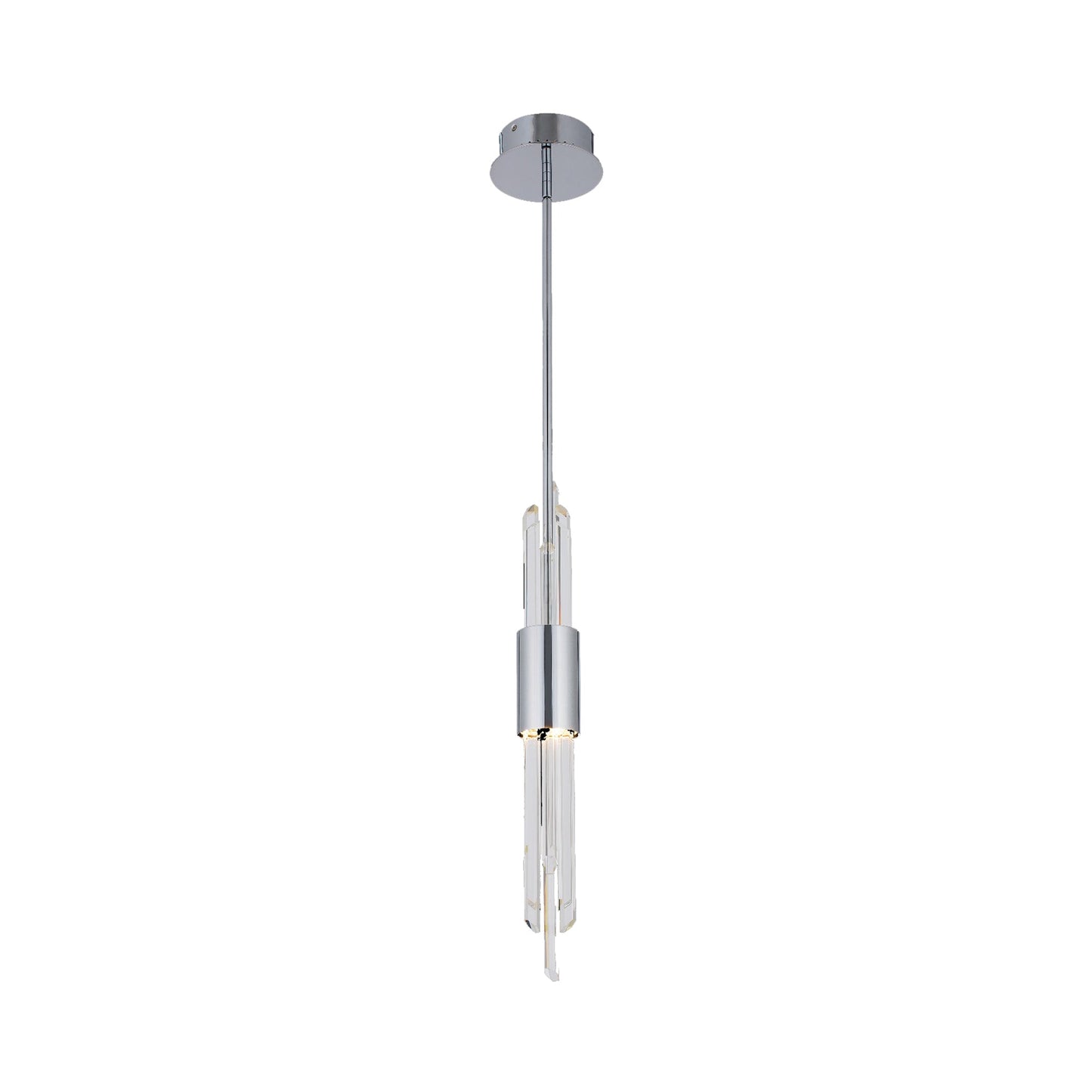 Lucca LED Mini Pendant Light in Polished Chrome & Matte White.