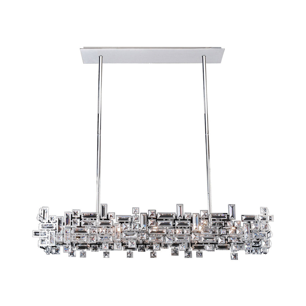 Vermeer Linear Pendant Light in Polished Chrome (8-Light).