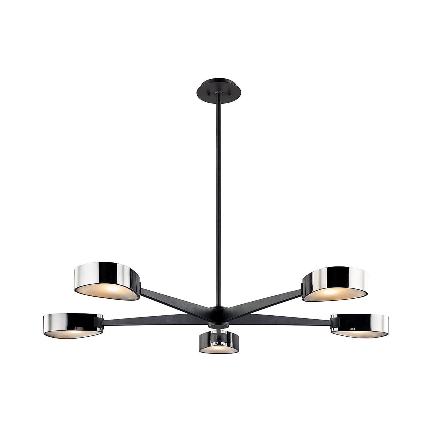 Allisio Chandelier in Textured Black/Black Chrome (5-Light).