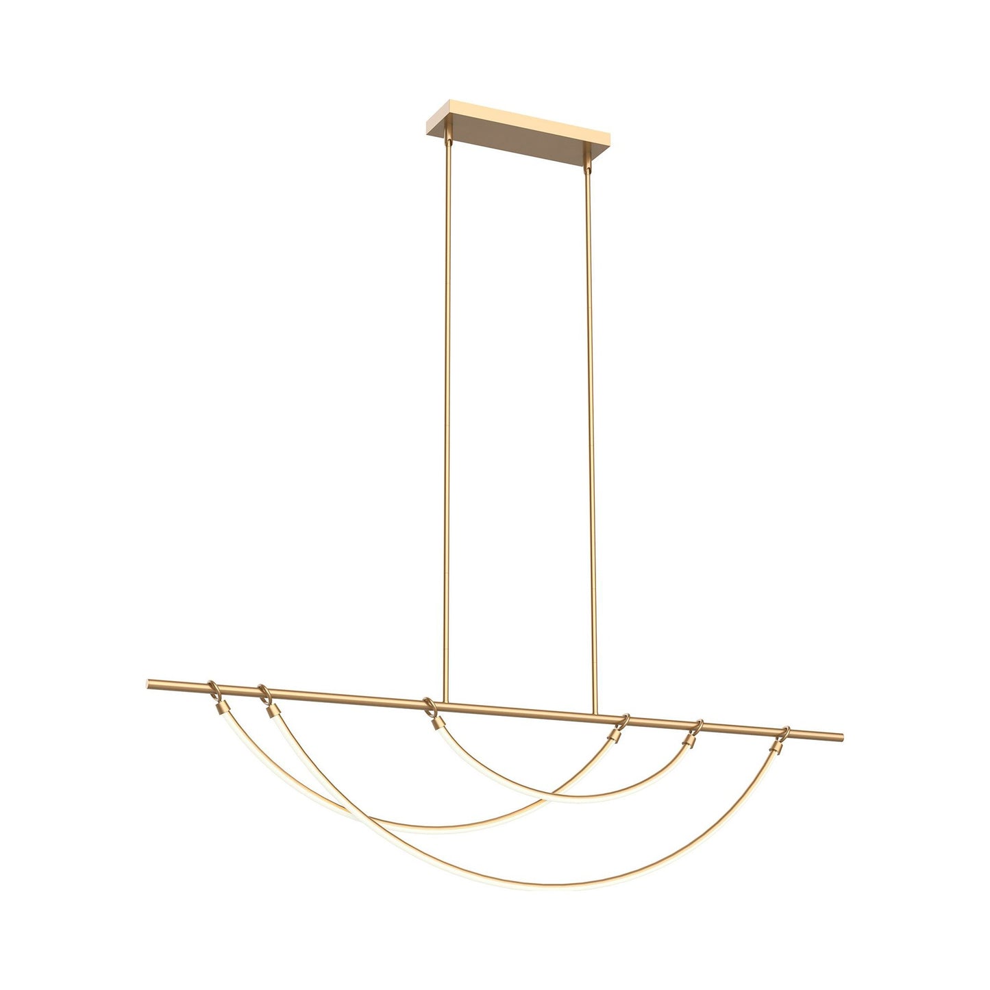 Aryas LED Linear Pendant Light in Vintage Brass (60-Inch).
