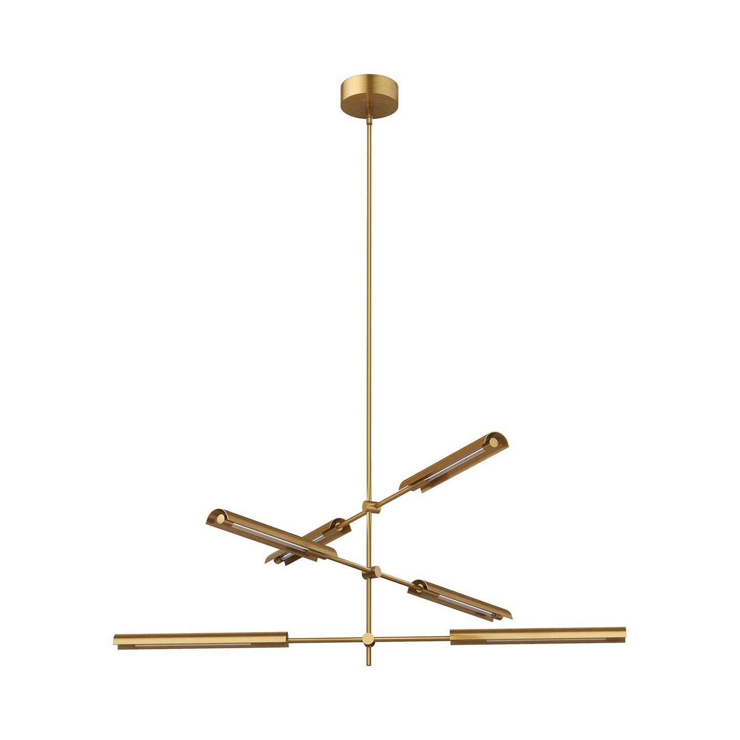 Astrid LED Multi Light Pendant Light in Vintage Brass (6-Light).