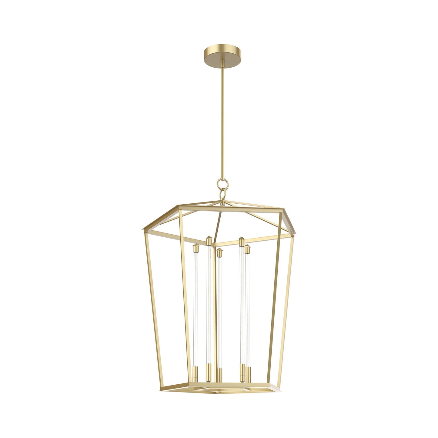 Delphine LED Pendant Light in Large/Natural Brass.