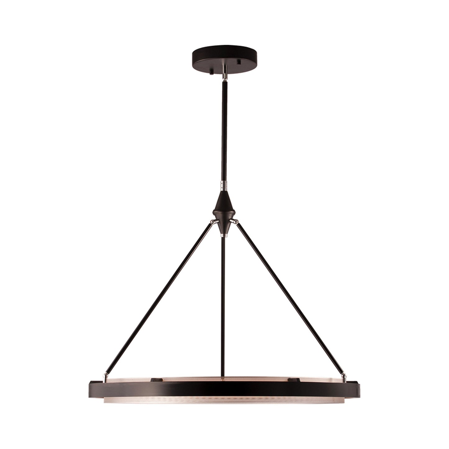 Duo LED Pendant Light in Large/Silver Shimmer.