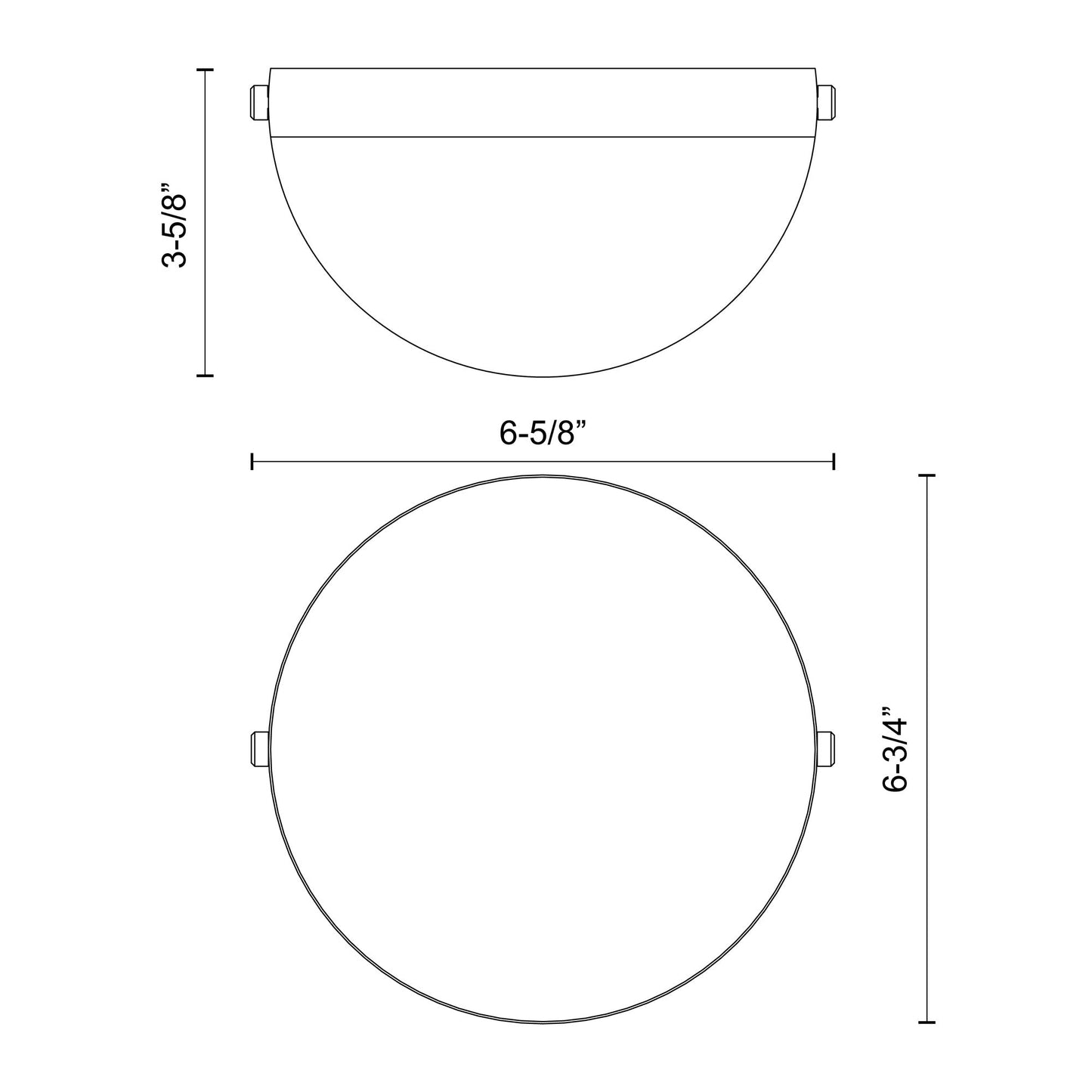Globo LED Flush Mount Ceiling Light - line drawing.