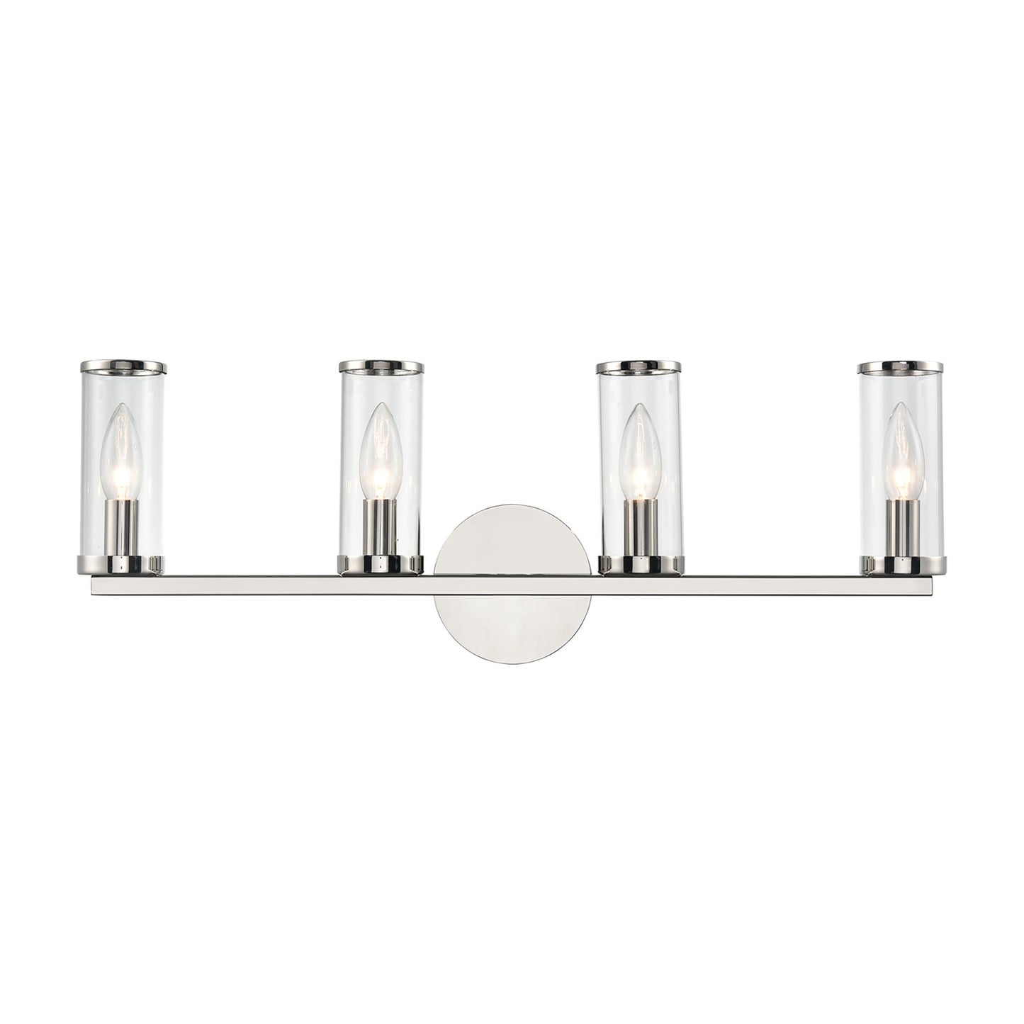 Revolve Bath Vanity Wall Light in Polished Nickel (4-Light).
