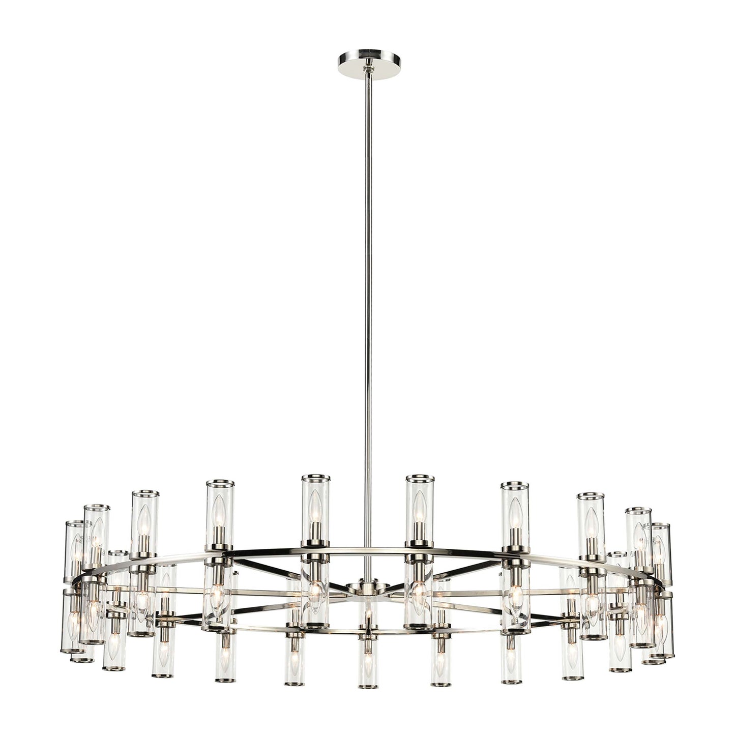Revolve Chandelier in Polished Nickel (42-Light/12.63-Inch).