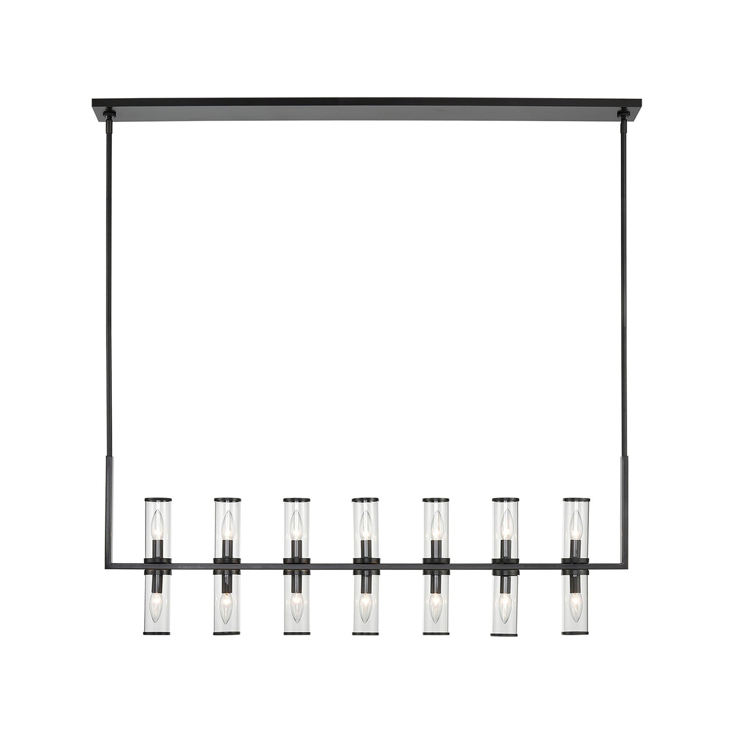 Revolve Linear Pendant Light in Urban Bronze (14-Light).