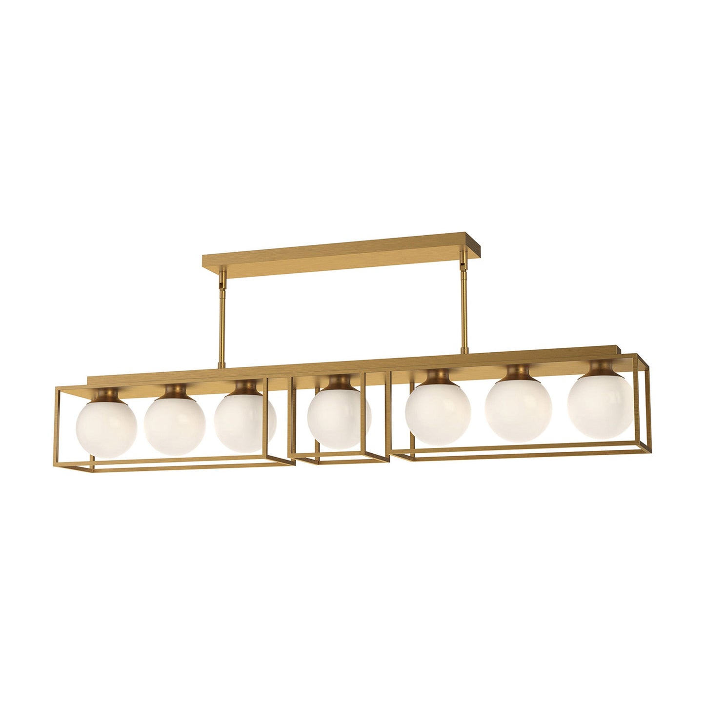 Amelia Linear Pendant Light in Aged Gold (7-Light).