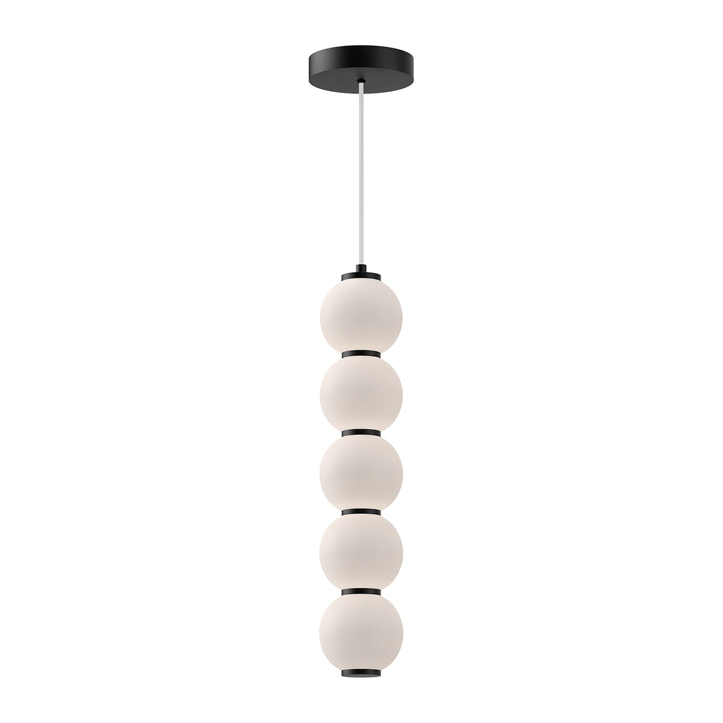 Bijou LED Pendant Light in Matte Black (5-Globes).