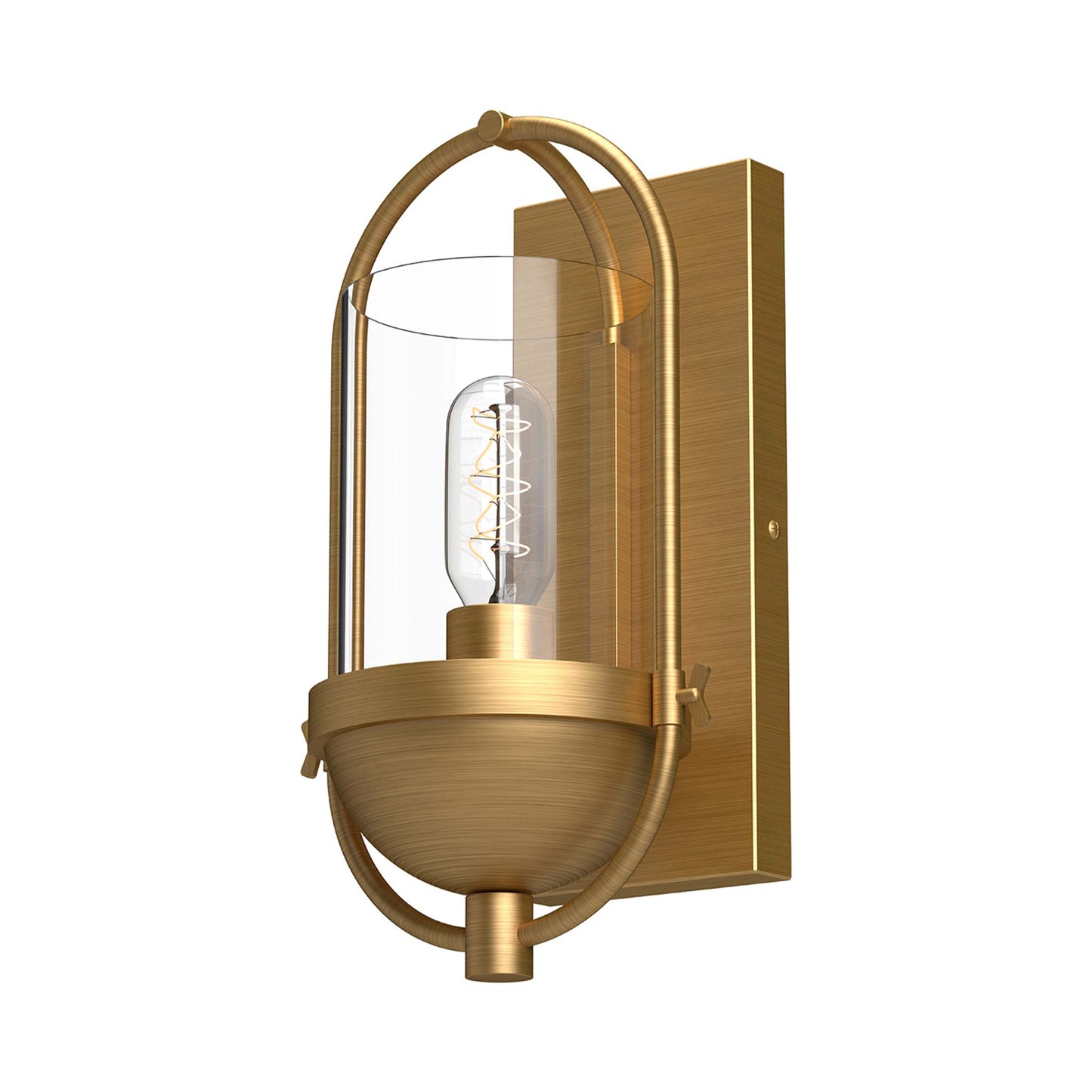 Cyrus Bath Wall Light in Aged Gold.
