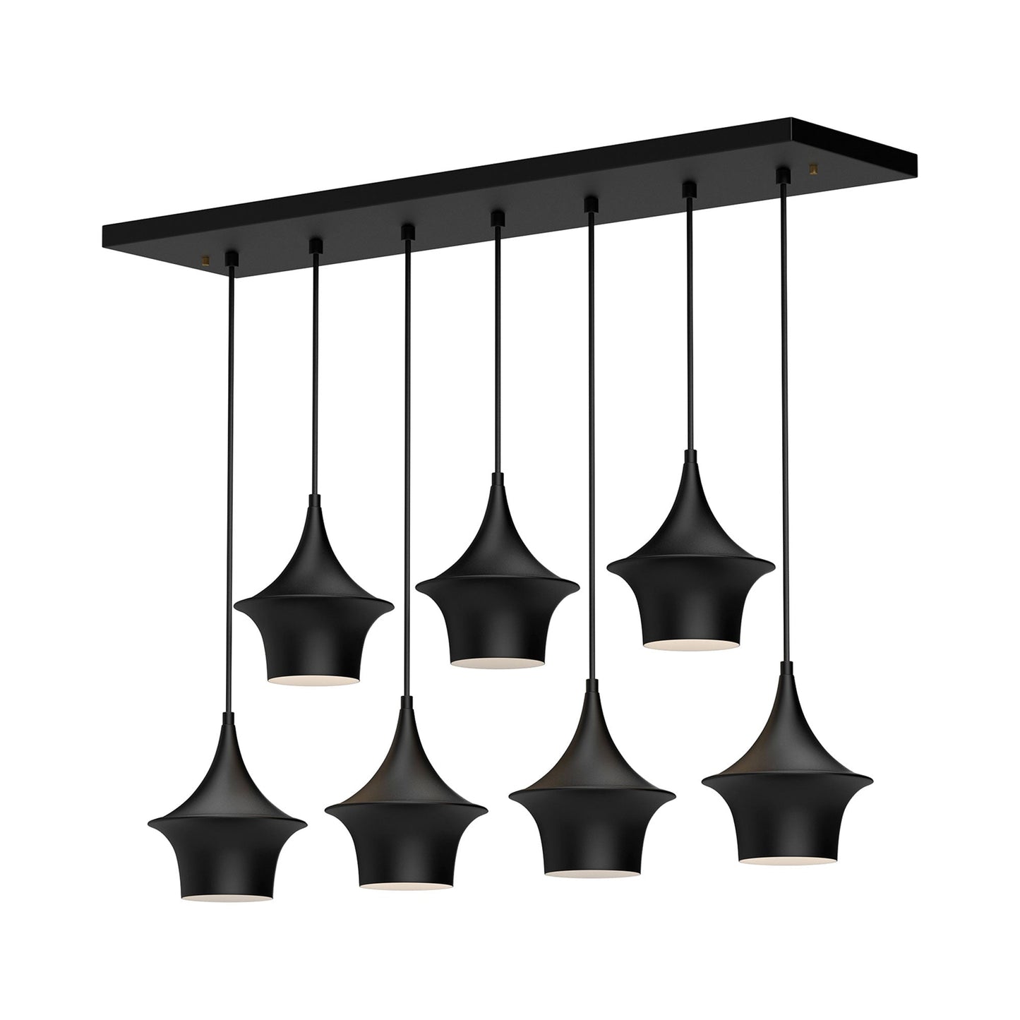 Emiko Linear Pendant Light in Matte Black.