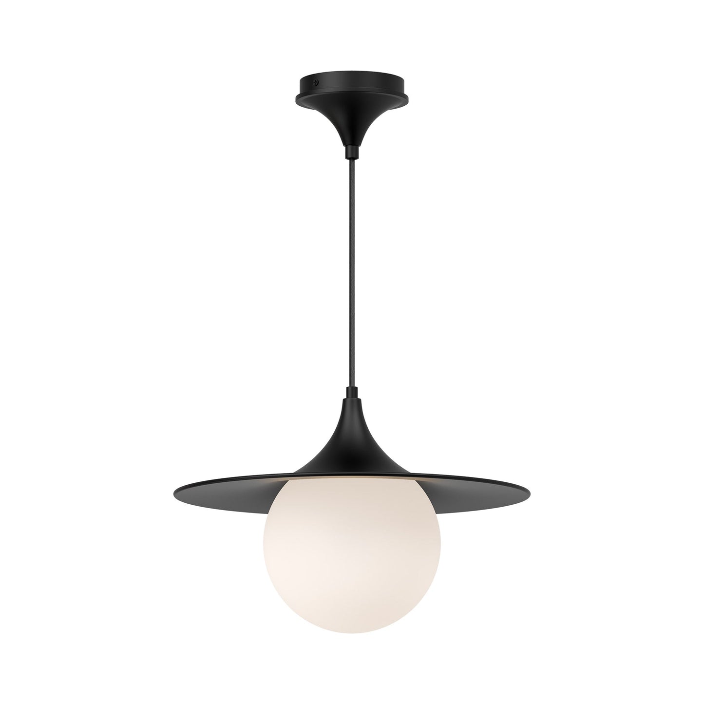 Fuji Pendant Light in Matte Black (15.75-Inch).