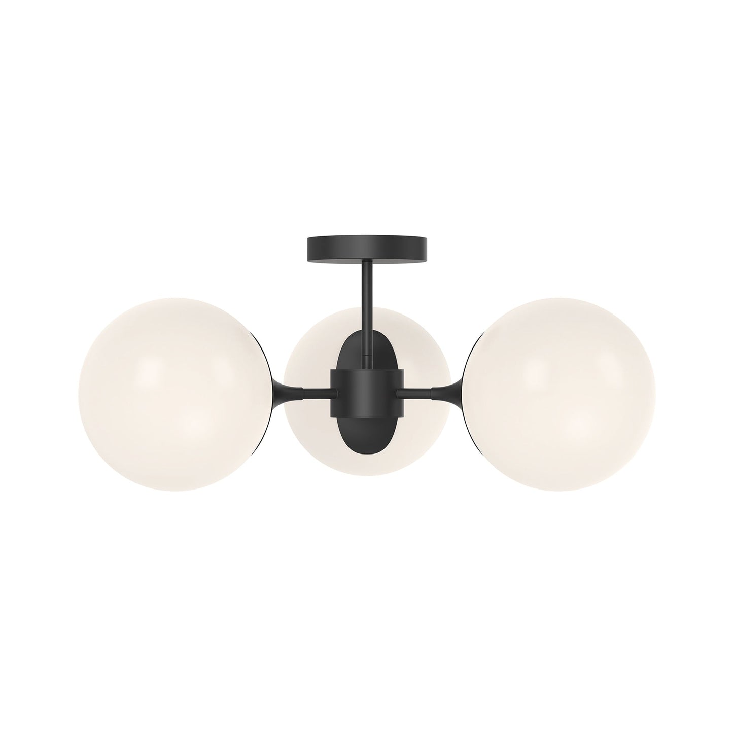 Nouveau Semi Flush Mount Ceiling Light in Matte Black.
