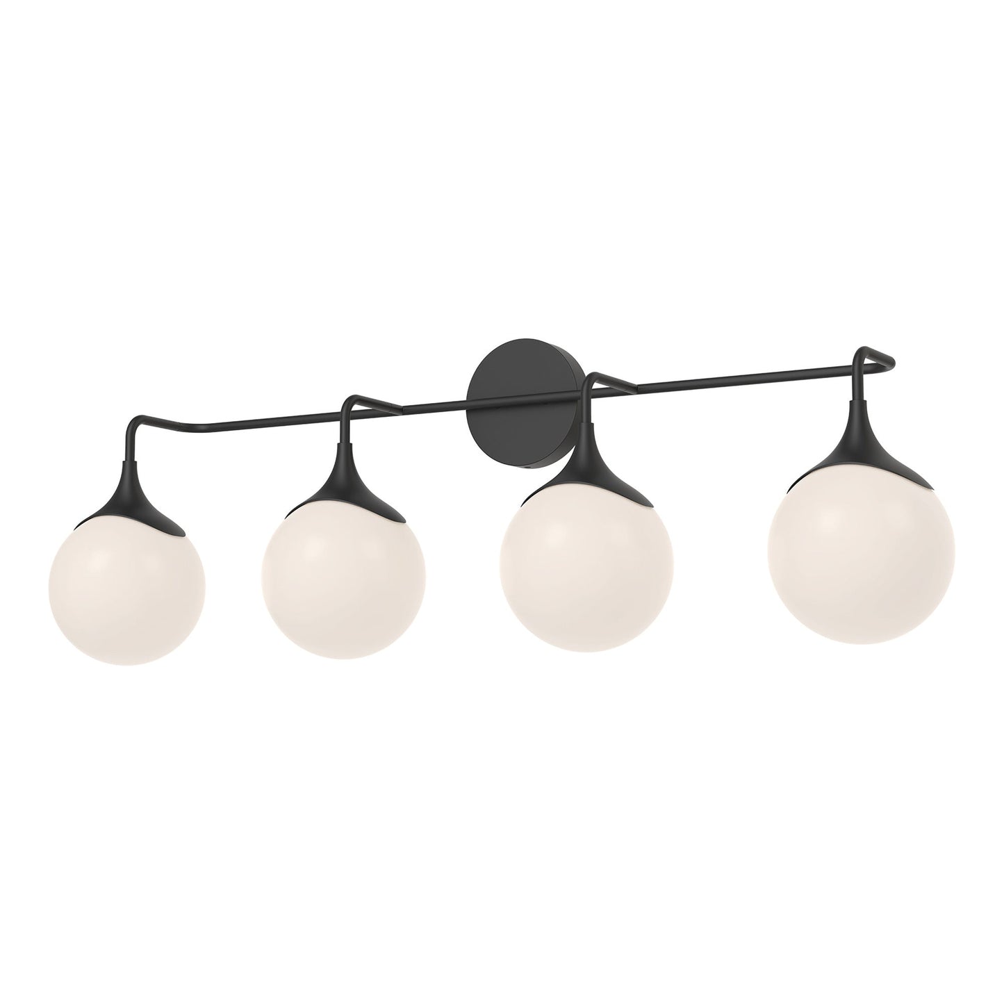 Nouveau Vanity Wall Light in Matte Black (4-Light).