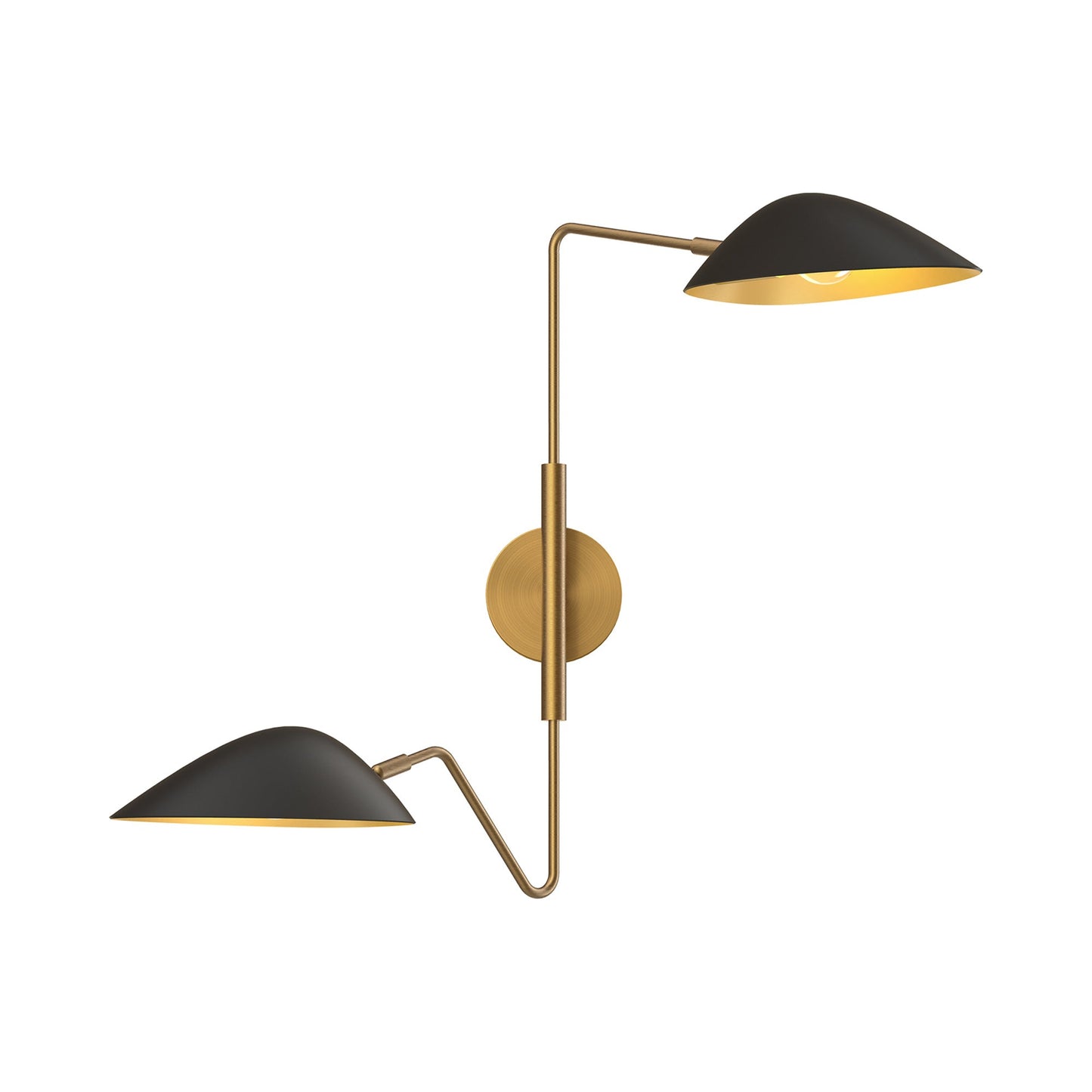 Oscar Adjustable Wall Light in Matte Black (2-Light).