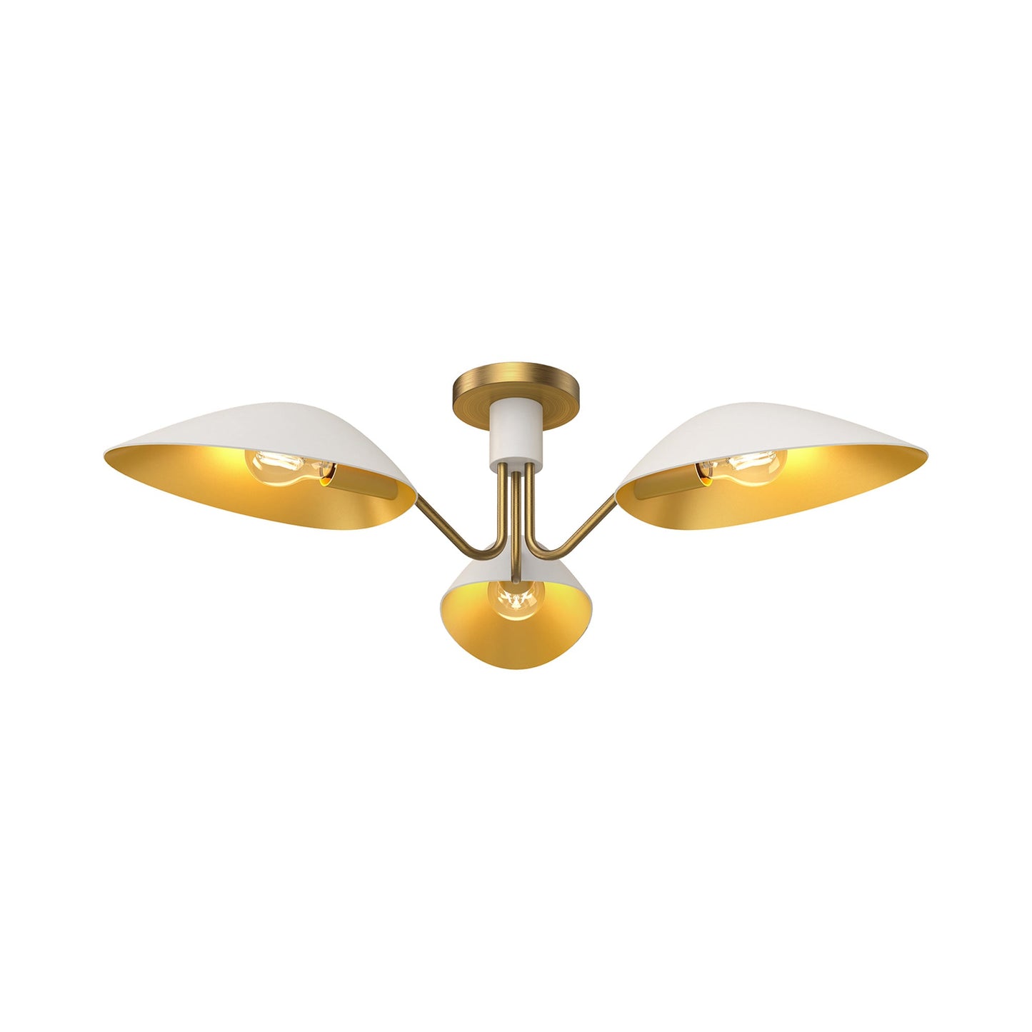 Oscar Semi Flush Mount Ceiling Light in White.