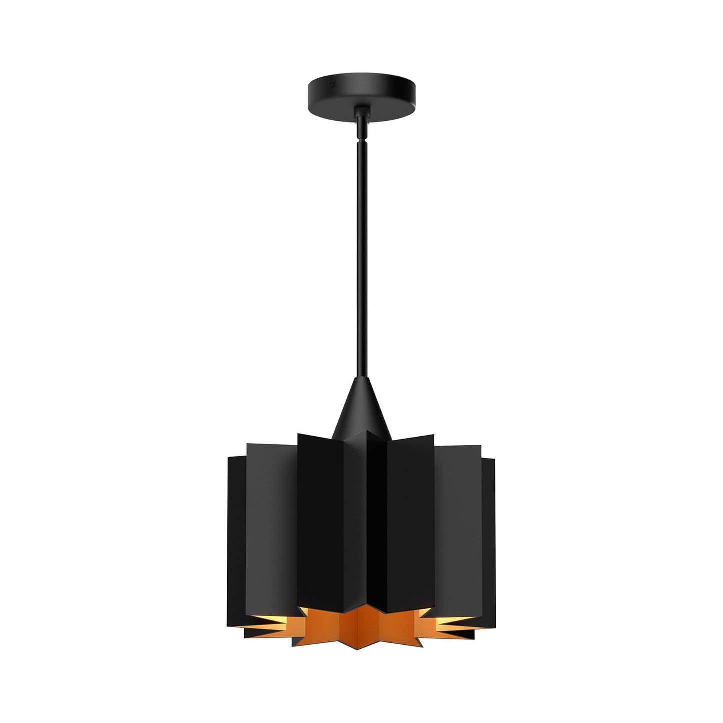 Plisse Rod Pendant Light in Matte Black.