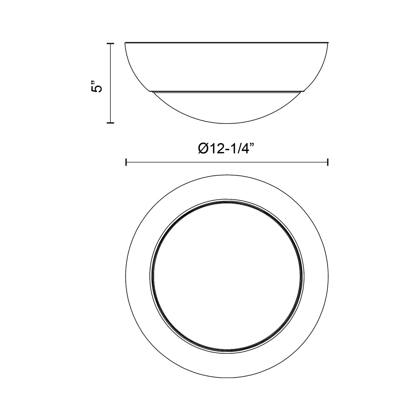 Rubio 2-Light Flush Mount Ceiling Light - line drawing.