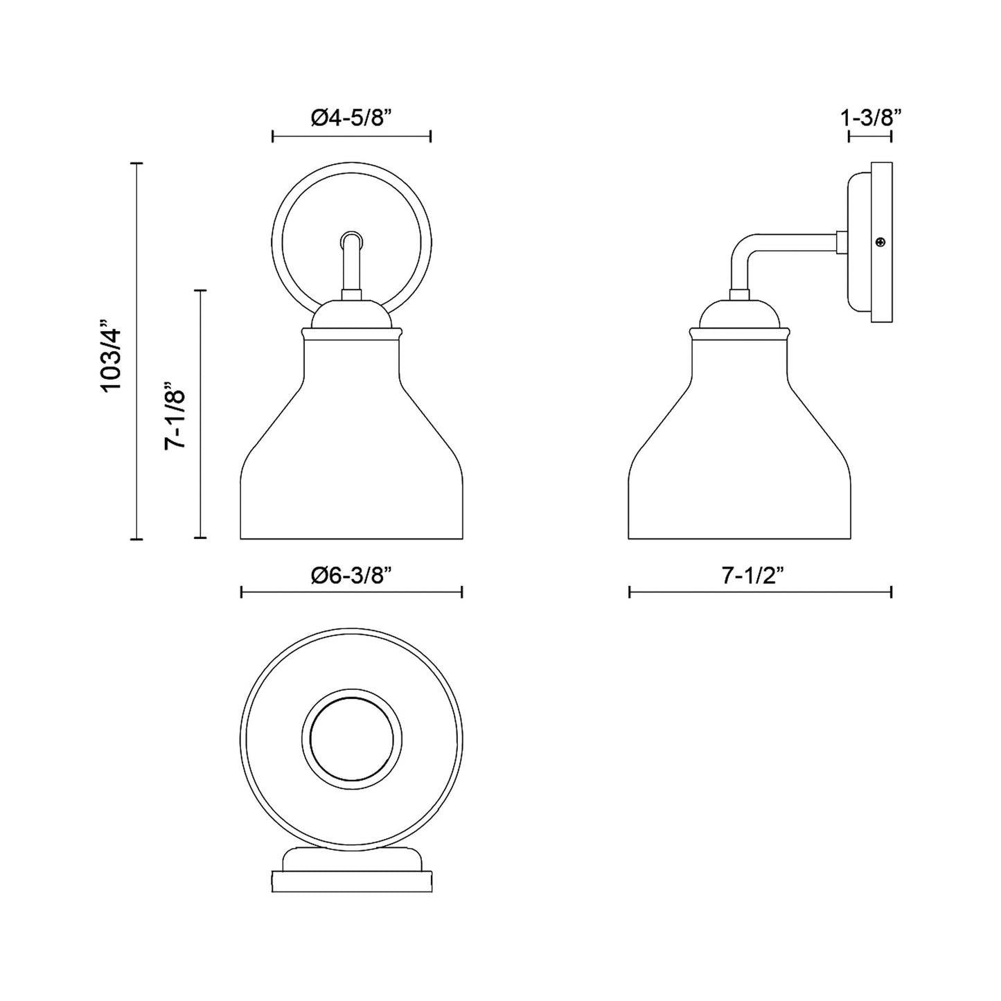 Westlake Bath Wall Light - line drawing.