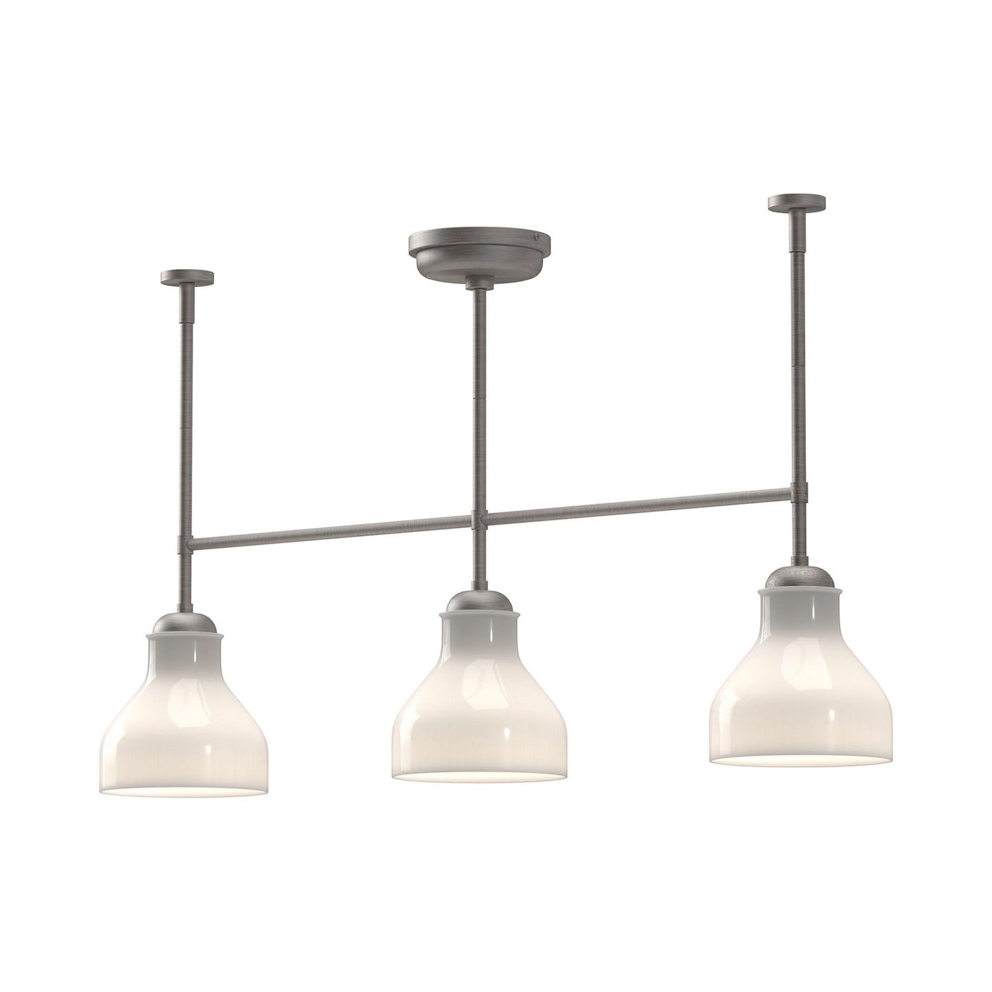 Westlake Linear Pendant Light in Brushed Nickel.