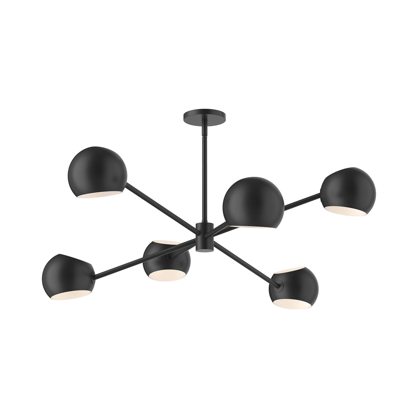 Willow Chandelier in Matte Black/Steel (6-Light).