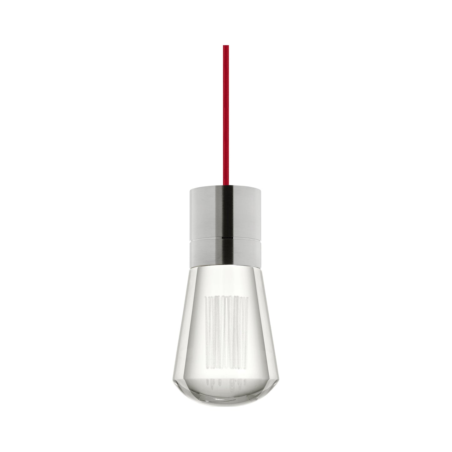 Alva 3-Light LED Pendant Light in Red/Satin Nickel.