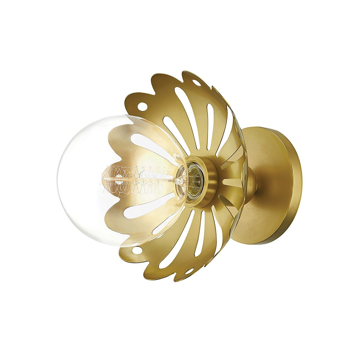 Alyssa Wall Light in Aged Brass.