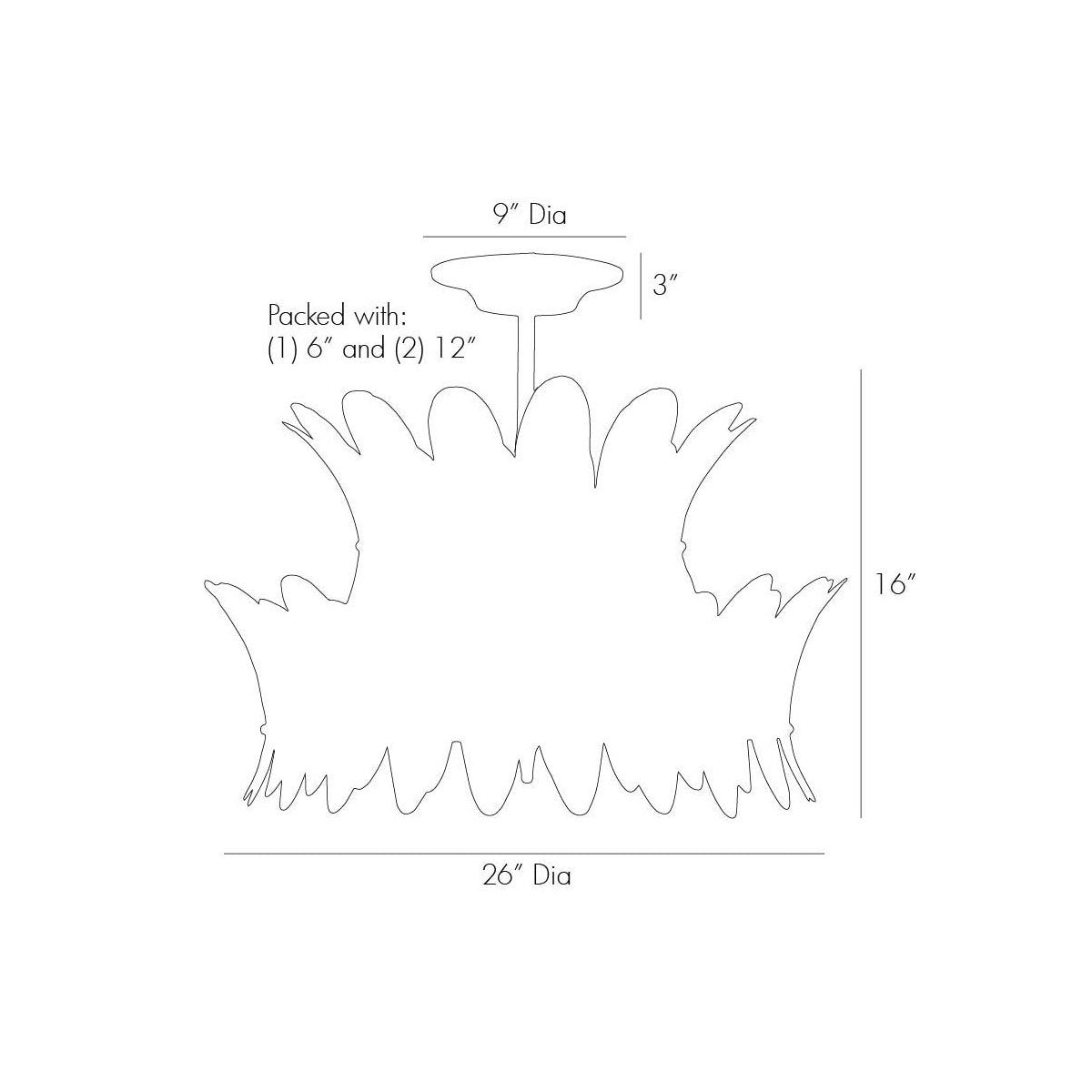 Analise Two Tier Chandelier - line drawing.