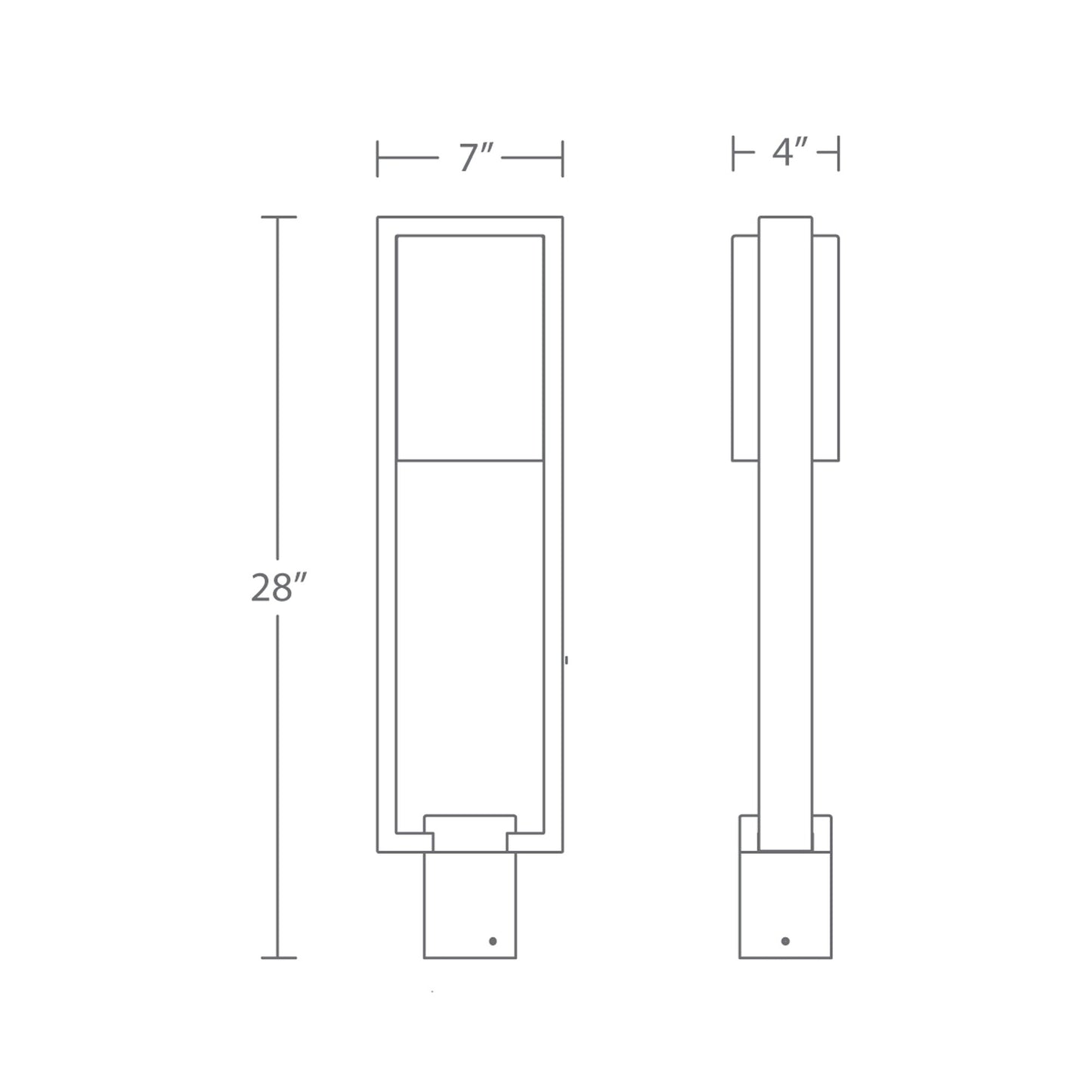 Archetype Outdoor LED Post Light - line drawing.