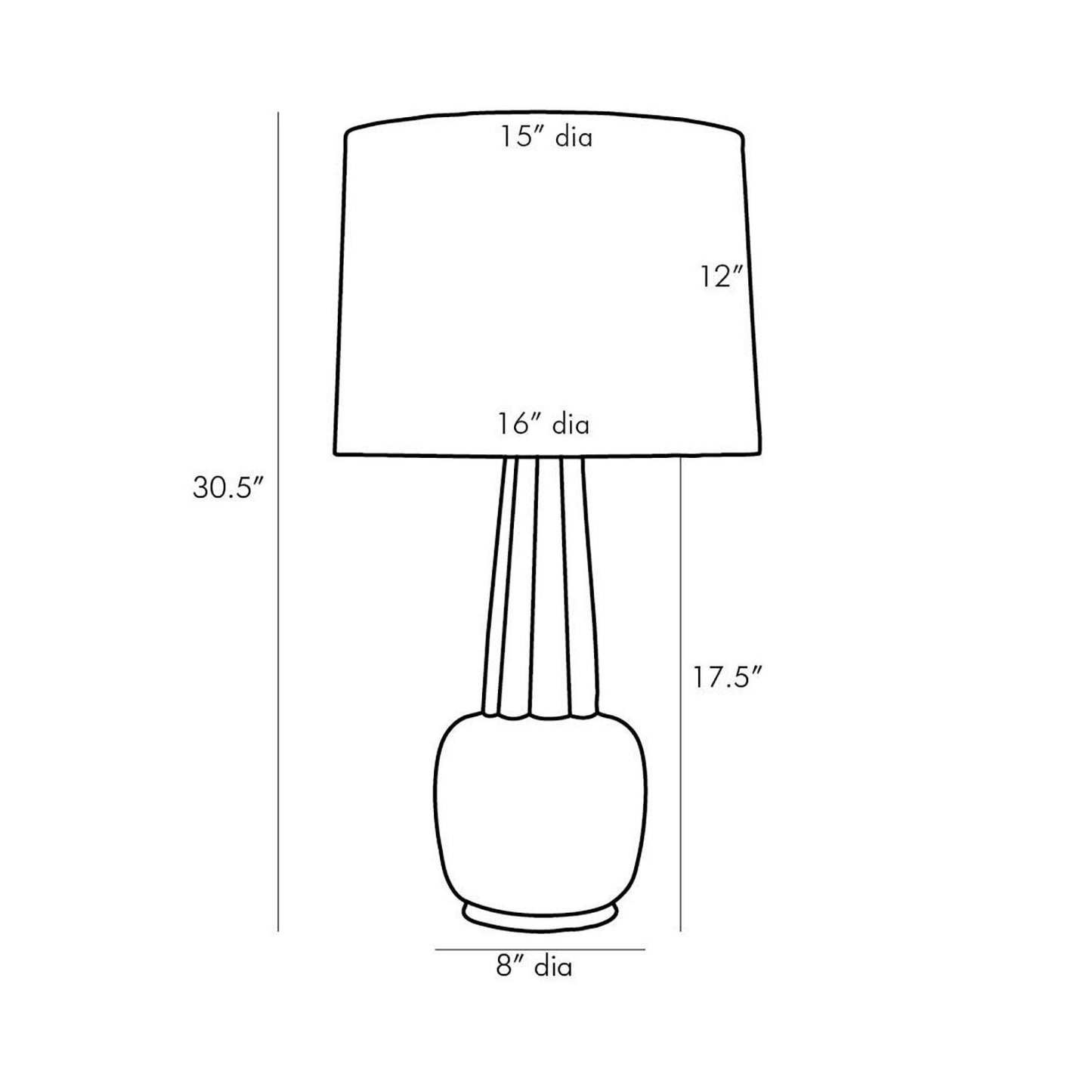 Arlington Table Lamp - line drawing.
