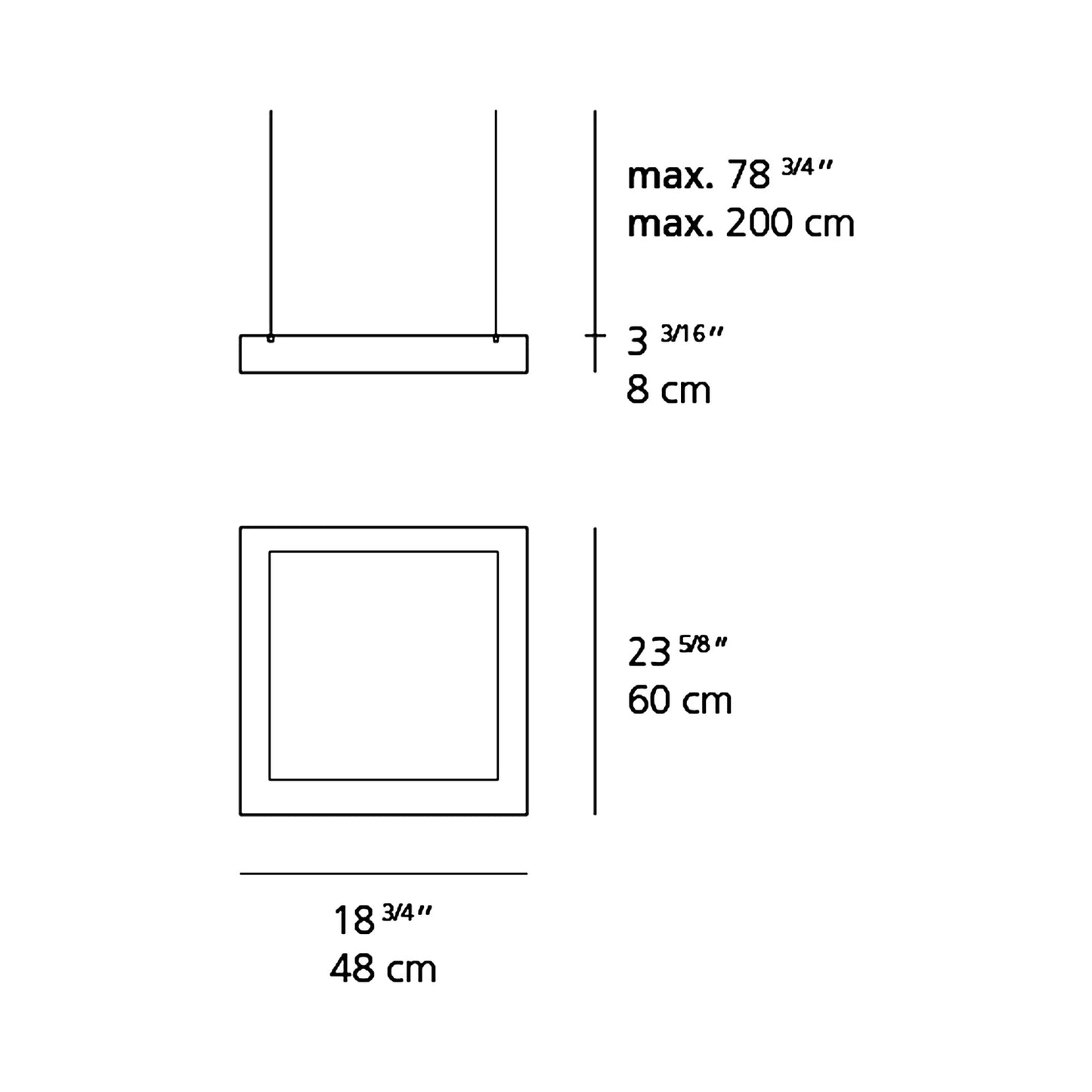 Altrove 600 LED Pendant Light - line drawing.