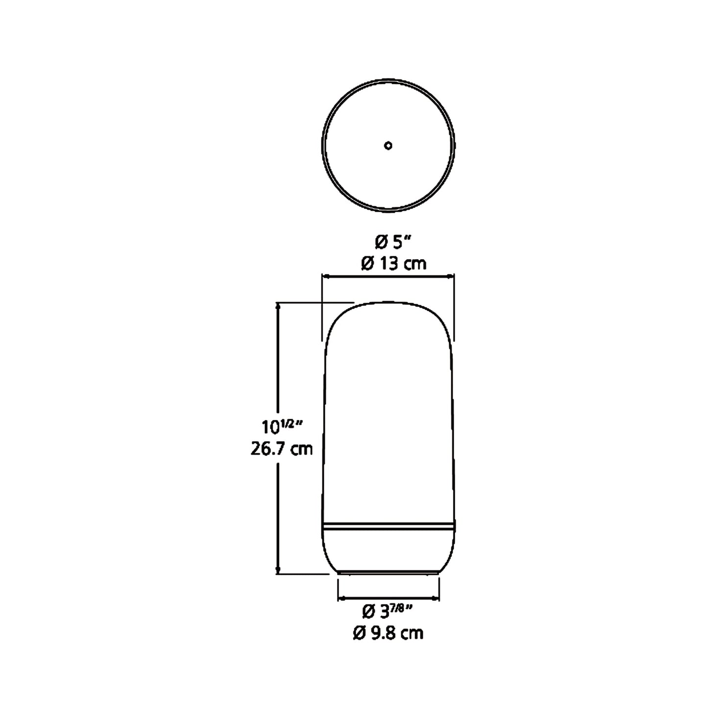 Gople LED Table Lamp - line drawing.