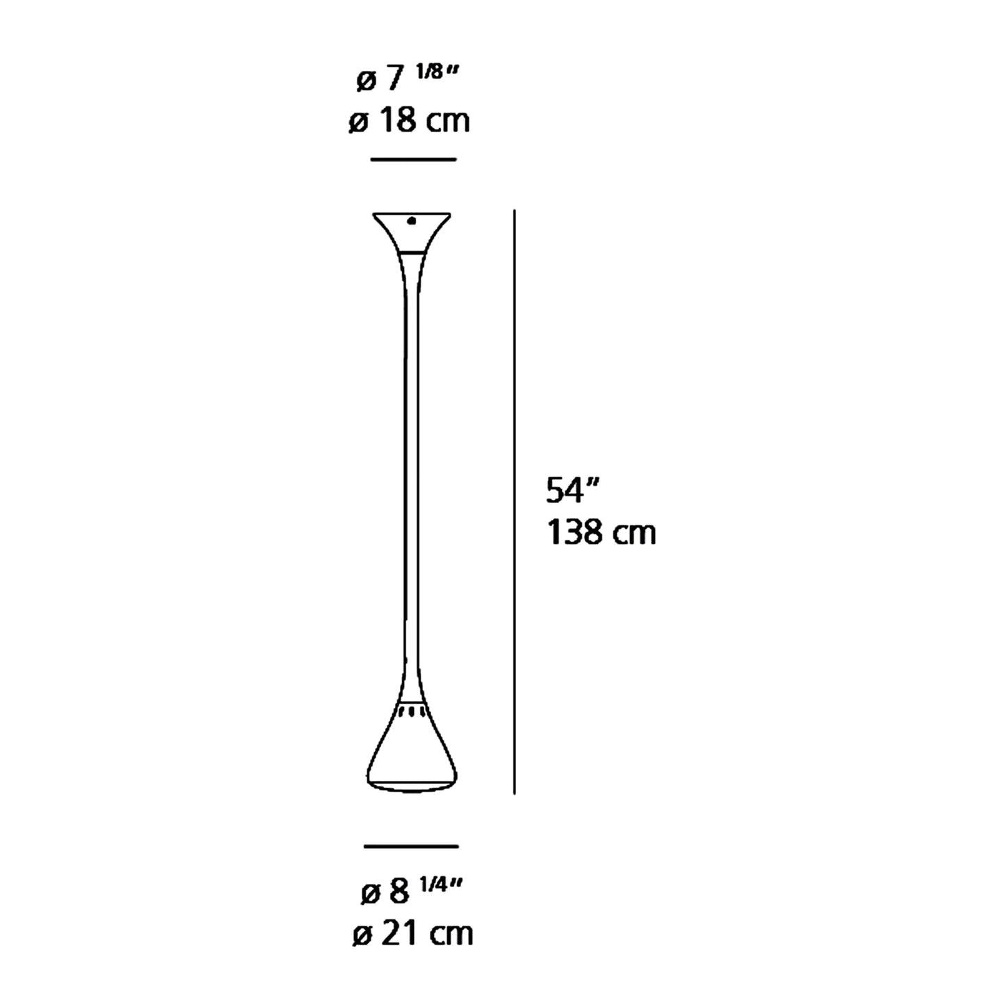 Pipe LED Pendant Light - line drawing.
