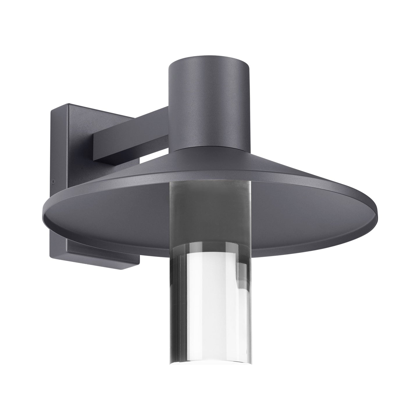 Ash Cylinder Outdoor LED Wall Light in Charcoal (16-Inch).