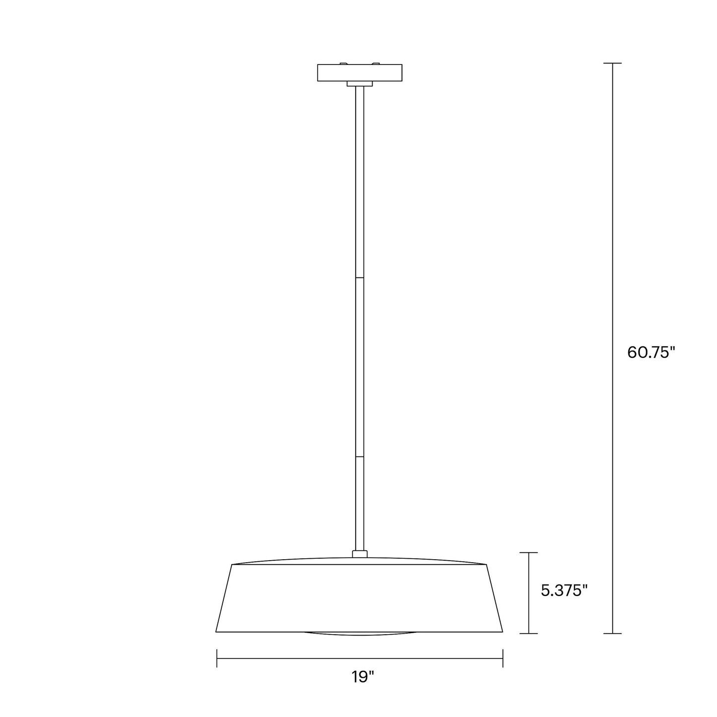 Asher Pendant Light - line drawing.