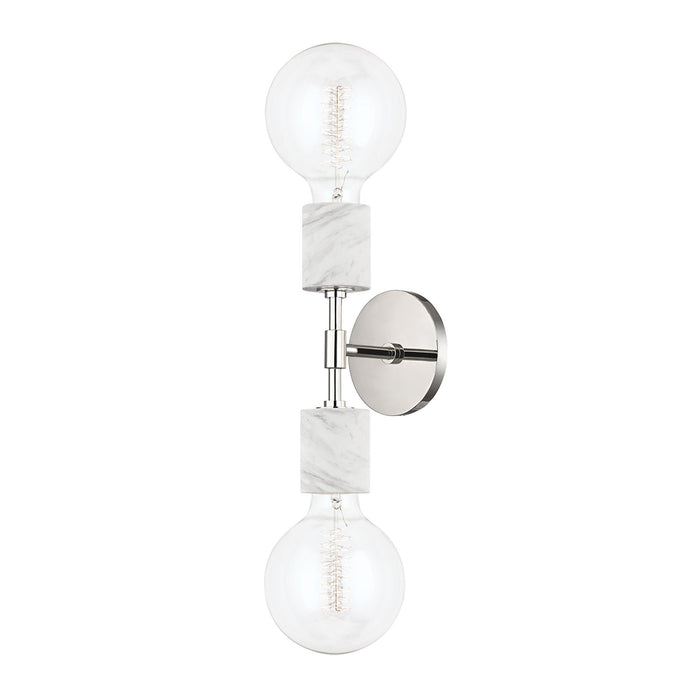 Asime Wall Light in Polished Nickel (2-Light).