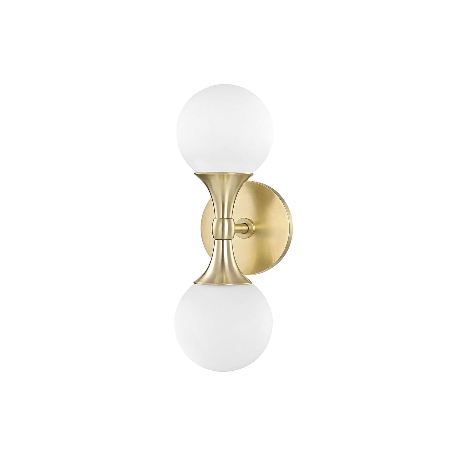 Astoria LED Wall Light in 2-Light/Aged Brass.