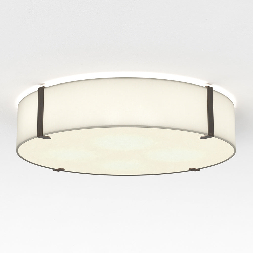 Elba Round Flush Mount Ceiling Light in White (Medium).