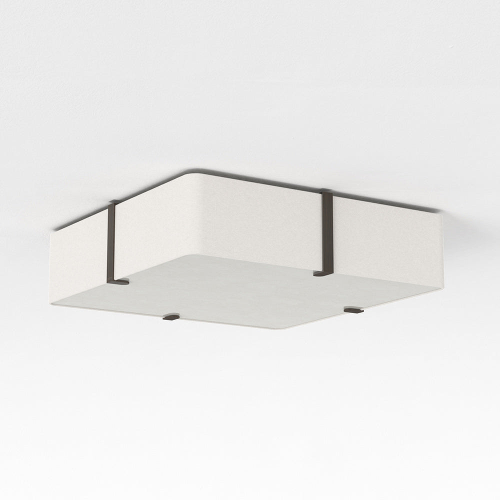 Elba Square Flush Mount Ceiling Light in White (Medium).