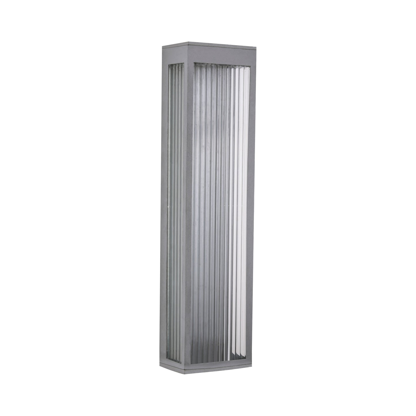 Avenue Ribbed Outdoor Wall Light in Silver (Long).