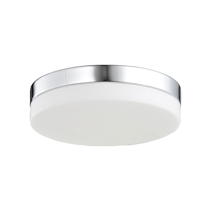 Cermack St Round Flush Mount Ceiling Light in Polished Chrome (Small).