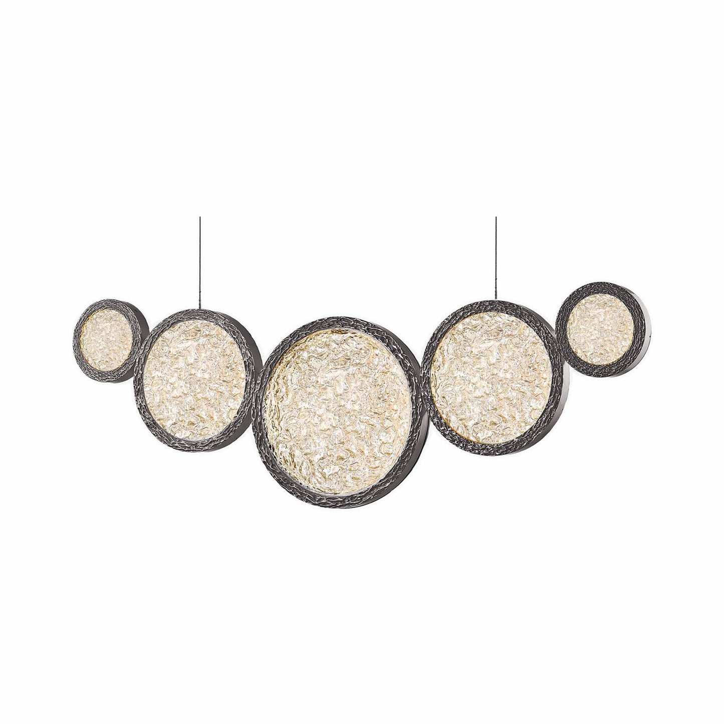 Bottega LED Linear Pendant Light in Polished Nickel.