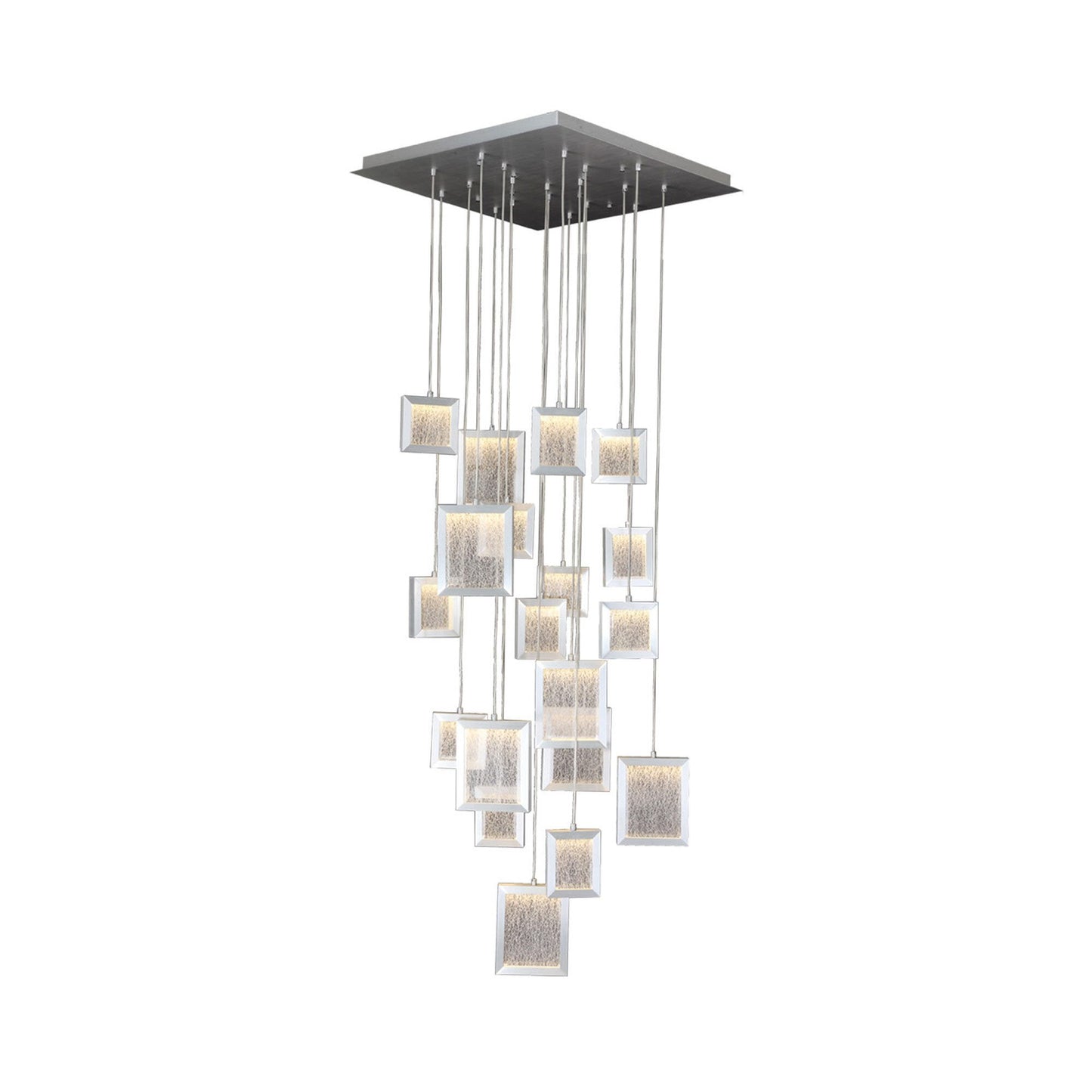 Brentwood LED Multi Light Pendant Light in Brushed Aluminum (19-Light).