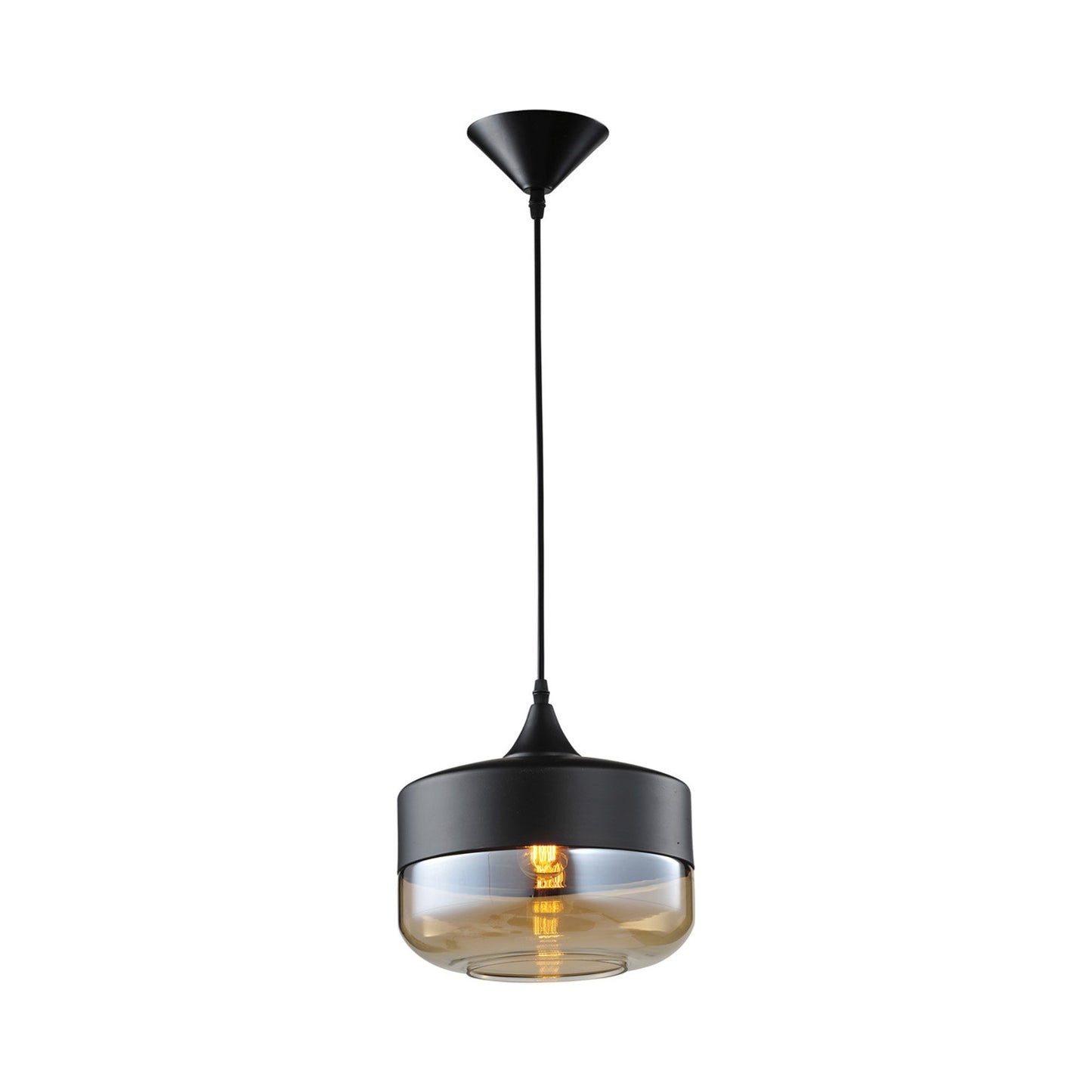 Robertson Blvd Pendant Light in Black Organza Silk (10-Inch).