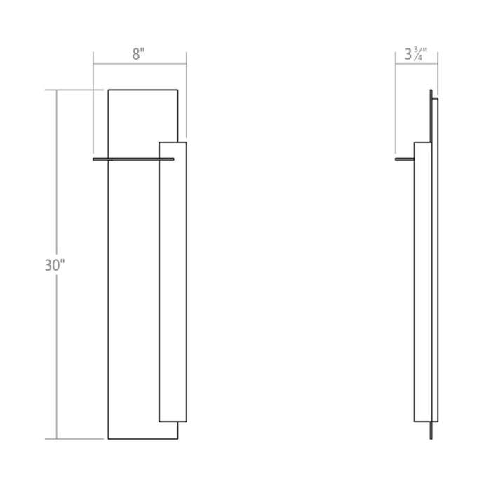 Backgate™ Outdoor LED Wall Light - line drawing.