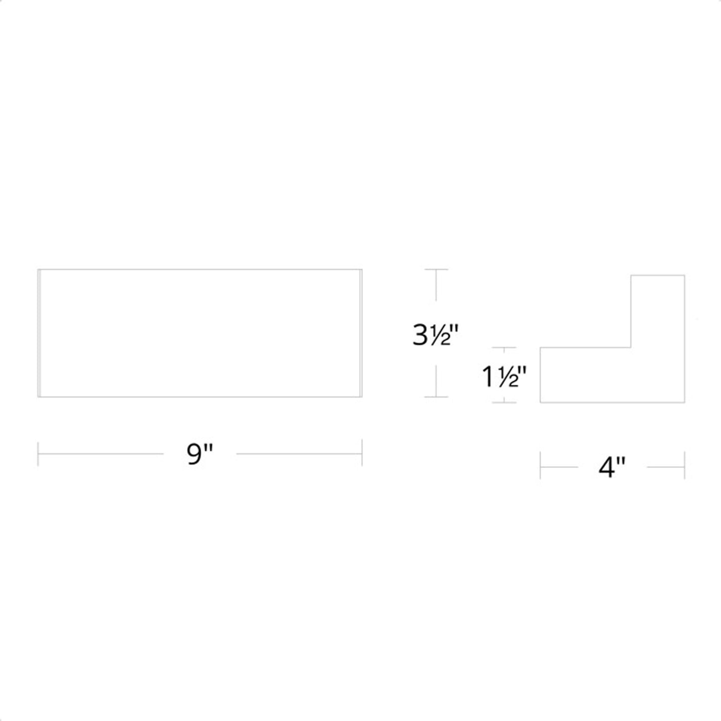 Bantam LED Wall Light - line drawing.