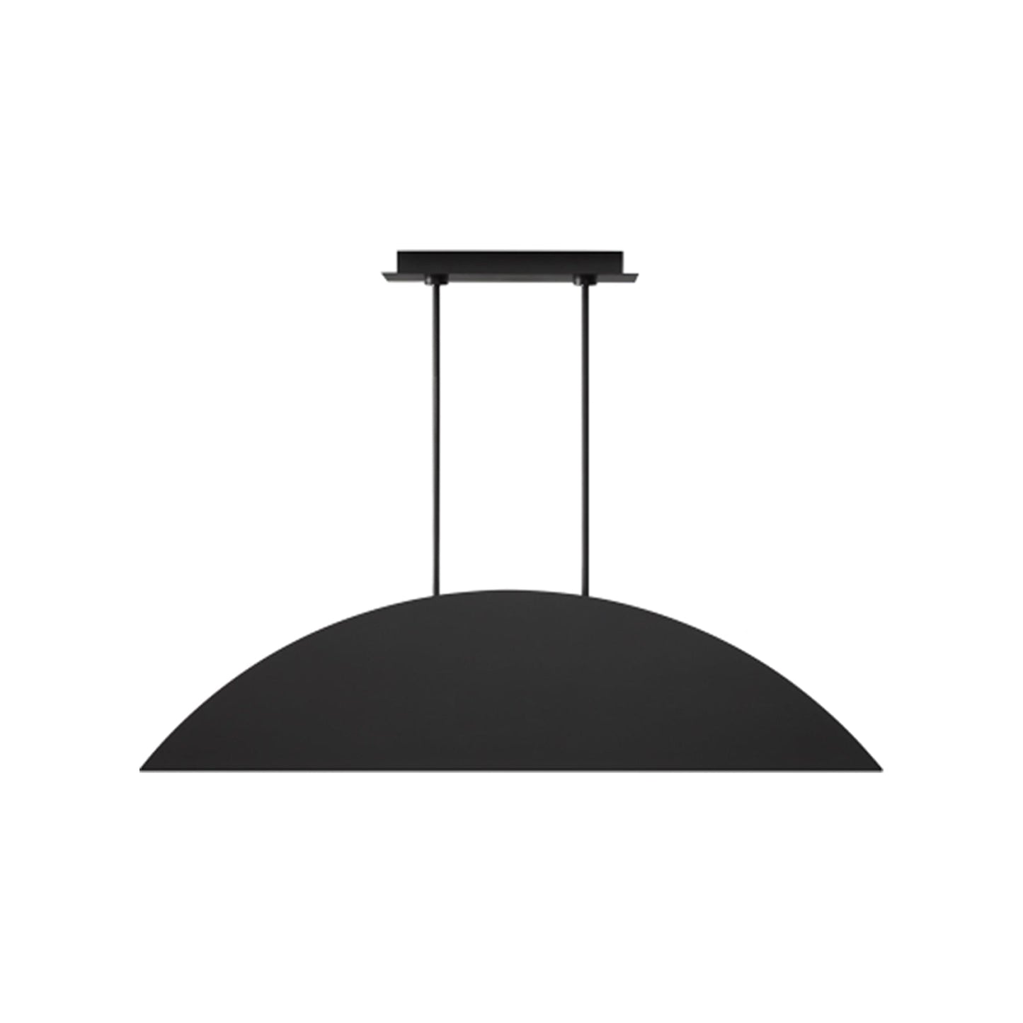 Bau LED Linear Suspension Light in Nightshade Black.