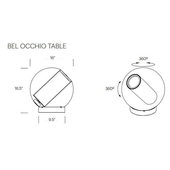 Bel Occhio Table Lamp - line drawing.