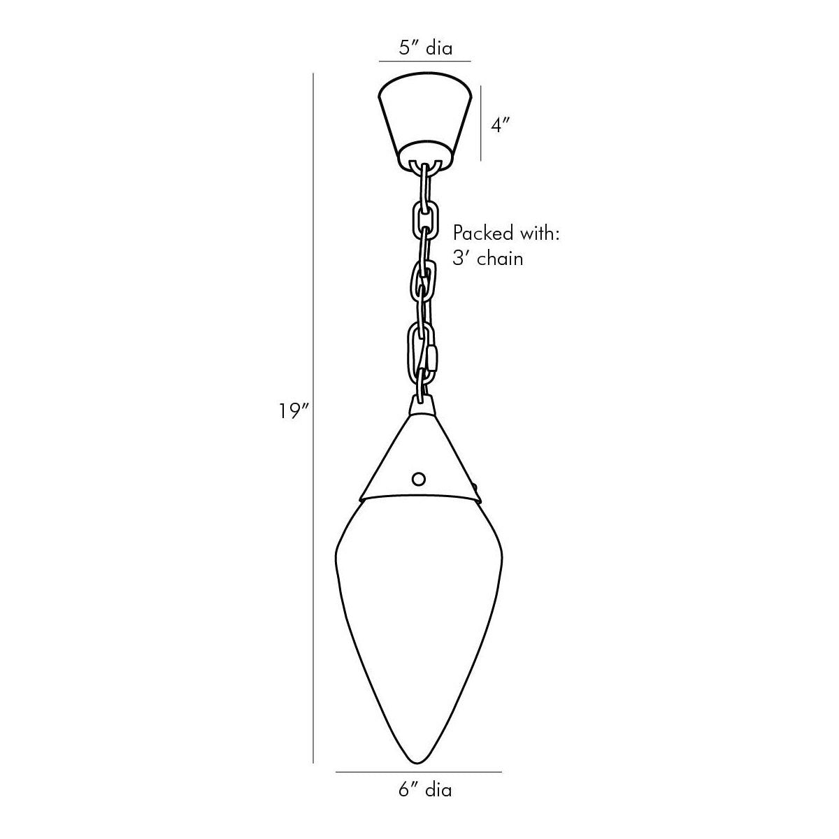 Berkley LED Pendant Light - line drawing.