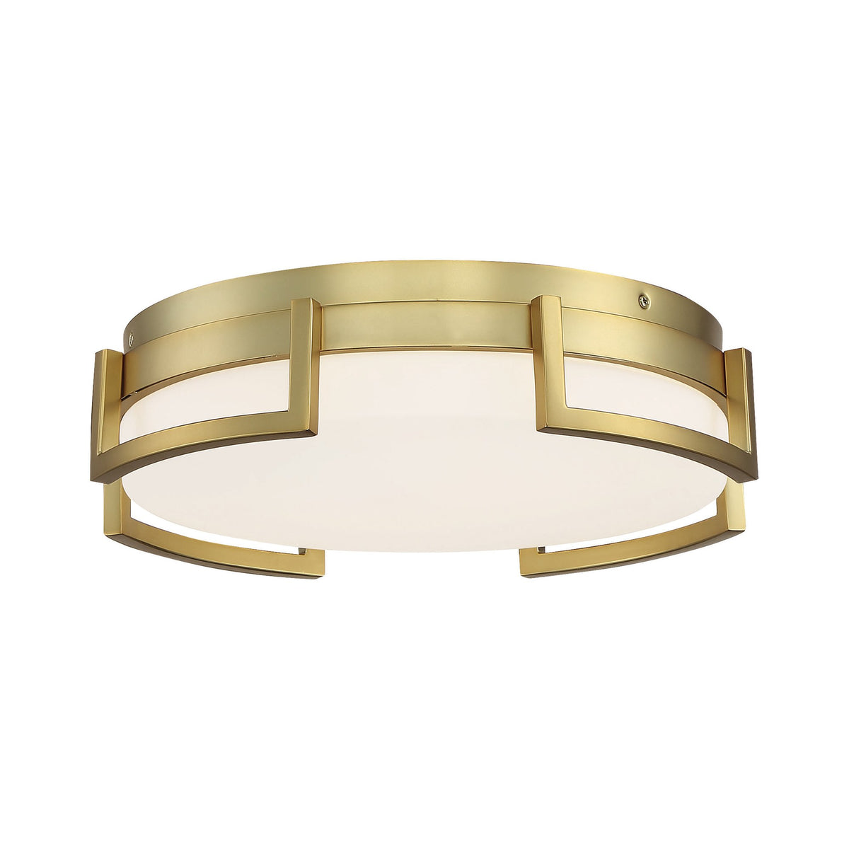 Bezel Set LED Flush Mount Ceiling Light in Honey Gold (Large).